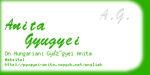 anita gyugyei business card